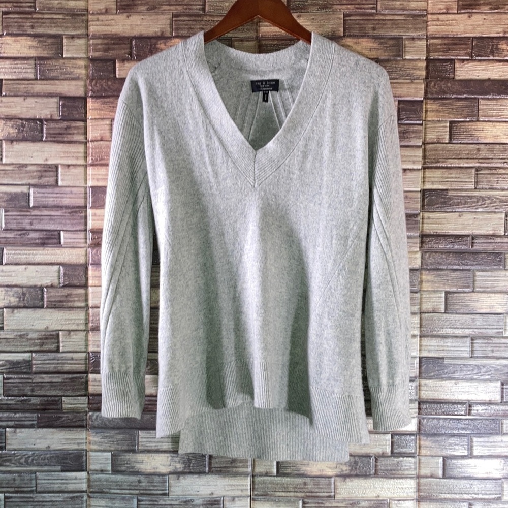 Pre owned Rag & Bone Gray  XXS Cashmere Women's V Neck Sweater